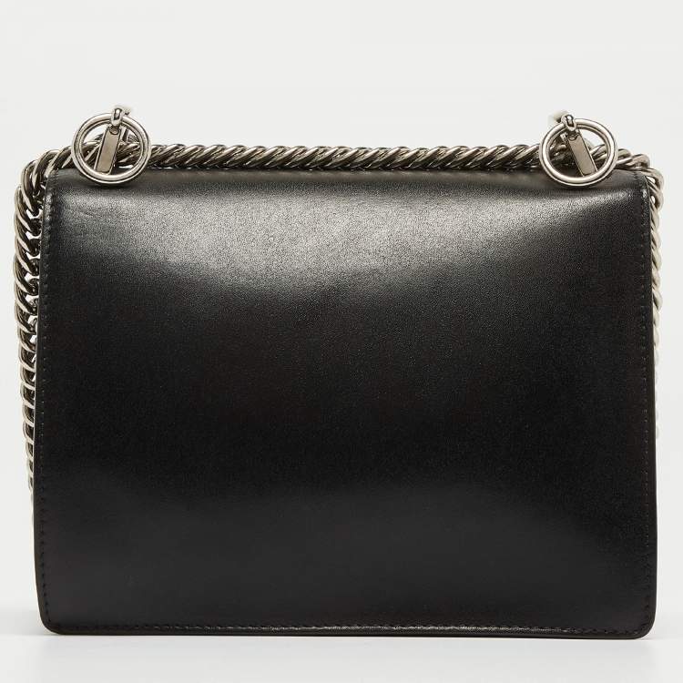 Pre Owned Fendi Black Leather Mini Kan I Shoulder Bag