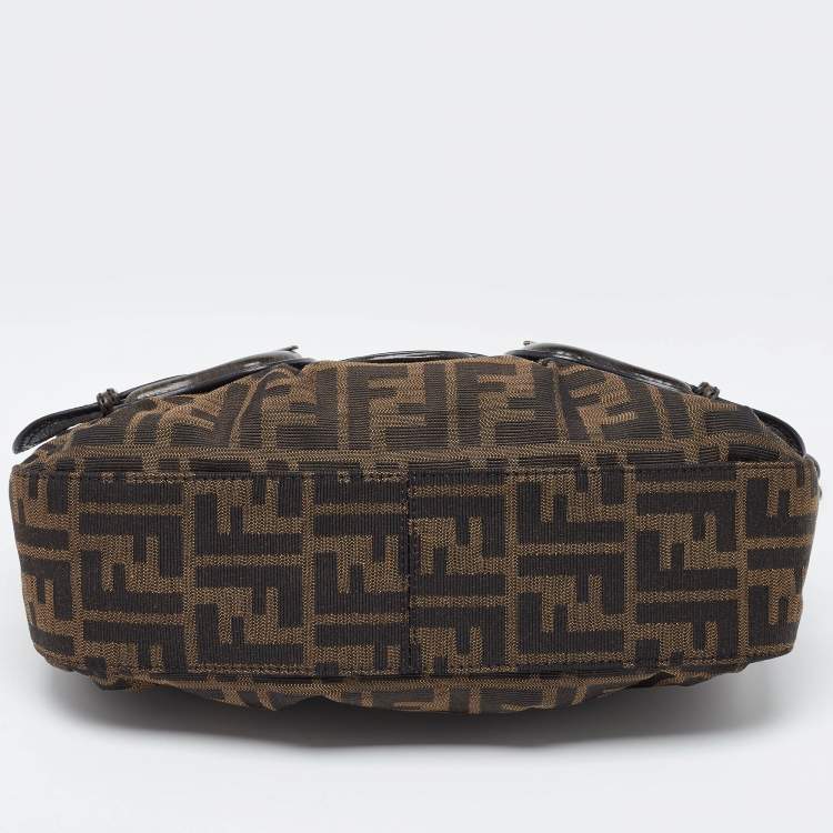 Pre Owned Fendi Tobacco Zucca Canvas and Leather B Bis Bag