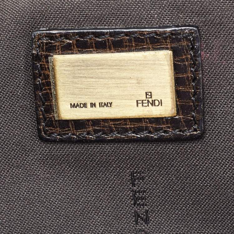 Pre Owned Fendi Tobacco Zucca Canvas and Leather B Bis Bag