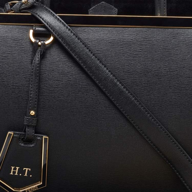 Pre Owned Fendi Black Leather Medium 2Jours Tote