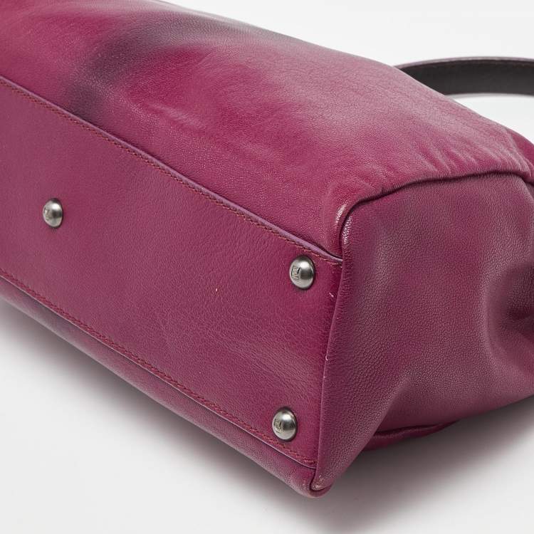 مملوكة مسبقًا Fendi Magenta Leather Medium Peekaboo Top Handle Bag