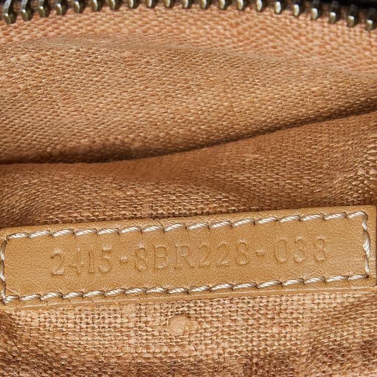 Pre Owned Fendi Brown Zucca Canvas, Calfhair and Lizard Acrylic Oyster Hobo 
