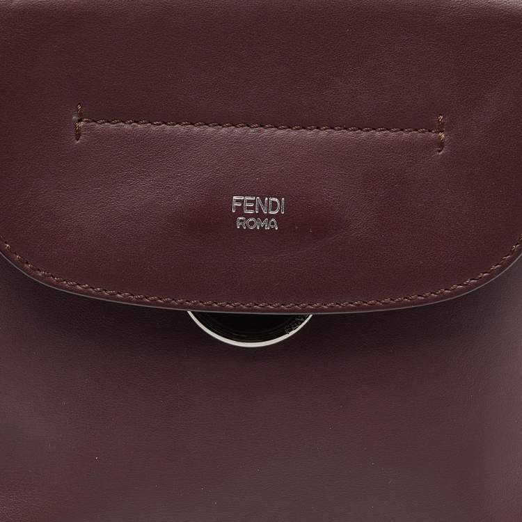 Pre Owned Fendi Burgundy Leather Back to School Backpack