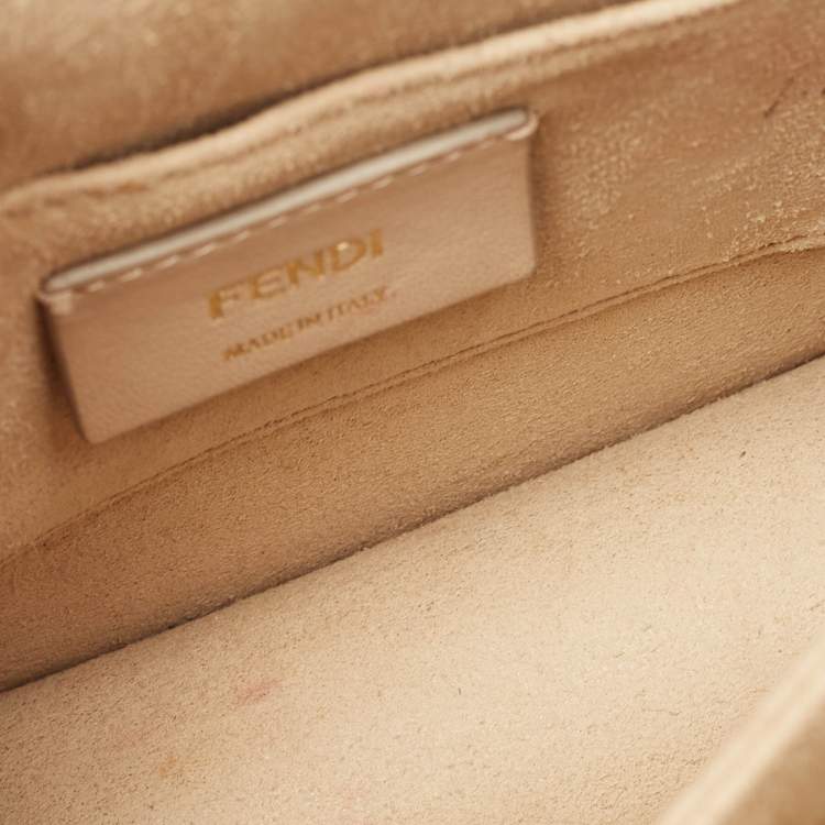 Pre Owned Fendi Black/Brown Zucca Embossed Leather Small Kan U Shoulder Bag