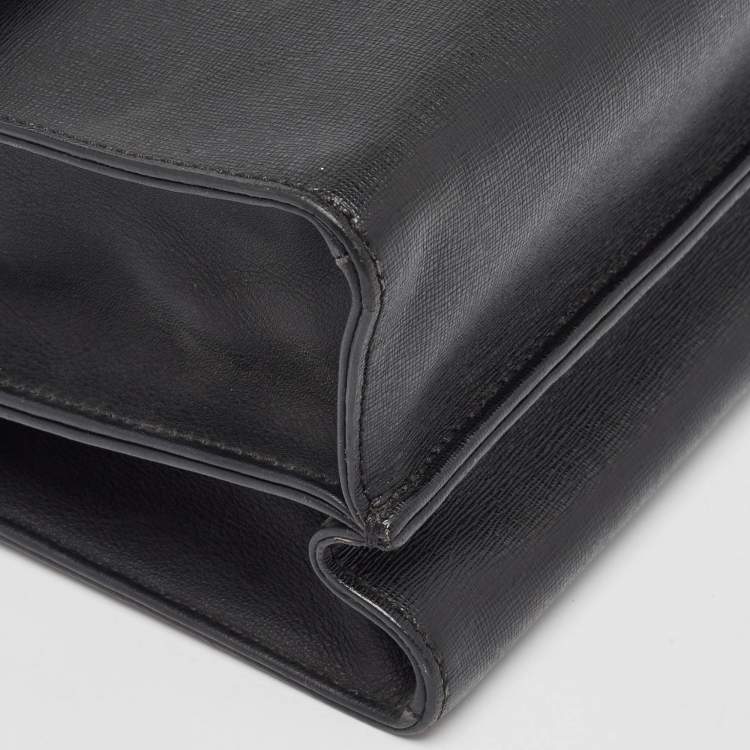 Pre Owned Fendi Black Leather Small Demi Jour Top Handle Bag