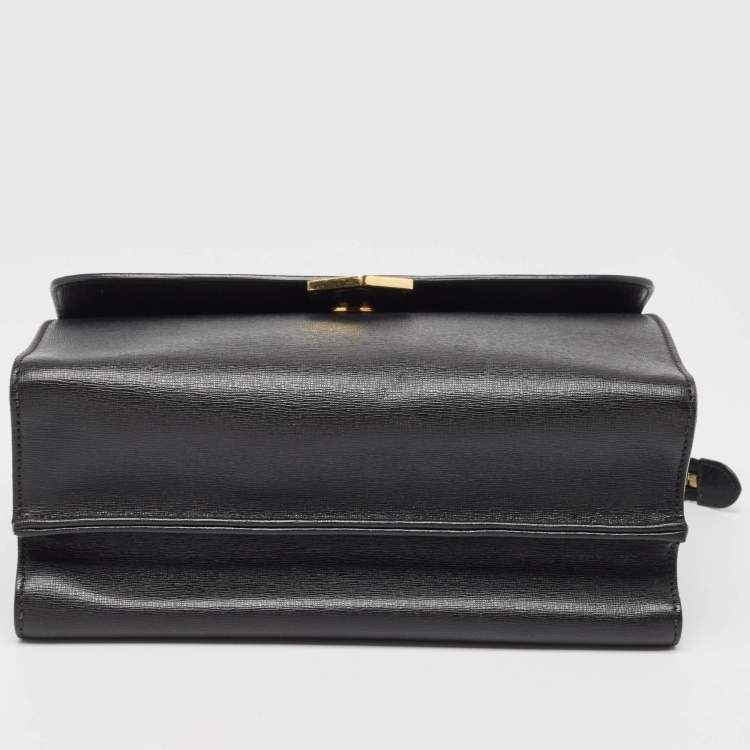 Pre Owned Fendi Black Leather Small Demi Jour Top Handle Bag
