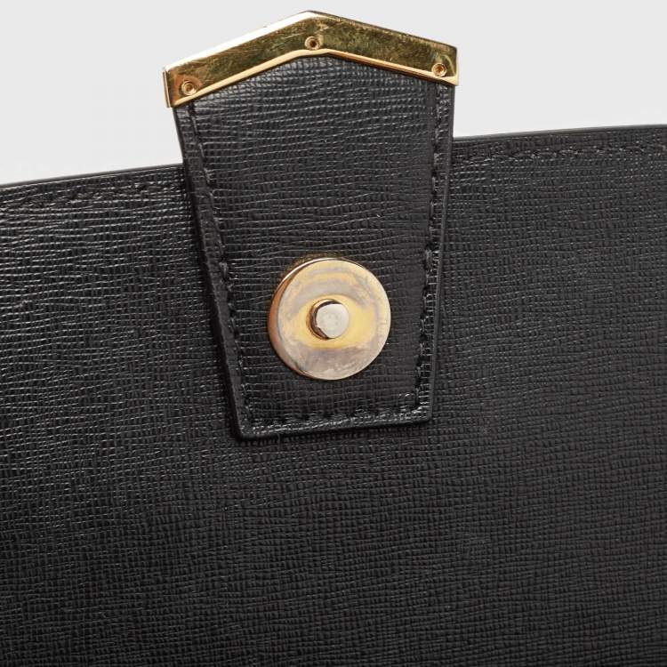 Pre Owned Fendi Black Leather Small Demi Jour Top Handle Bag