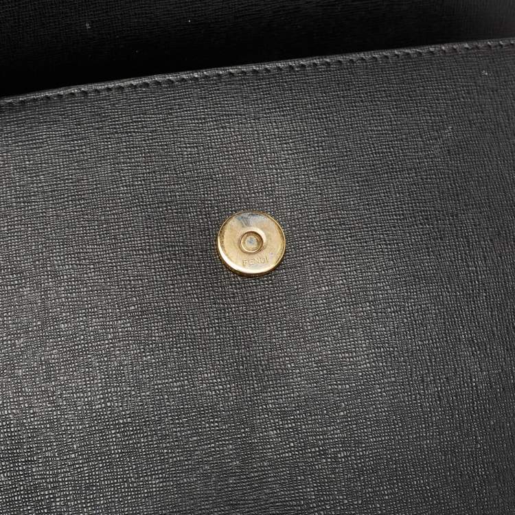 Pre Owned Fendi Black Leather Small Demi Jour Top Handle Bag