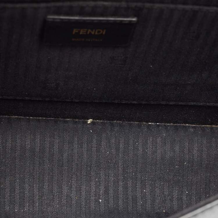 Pre Owned Fendi Black Leather Small Demi Jour Top Handle Bag