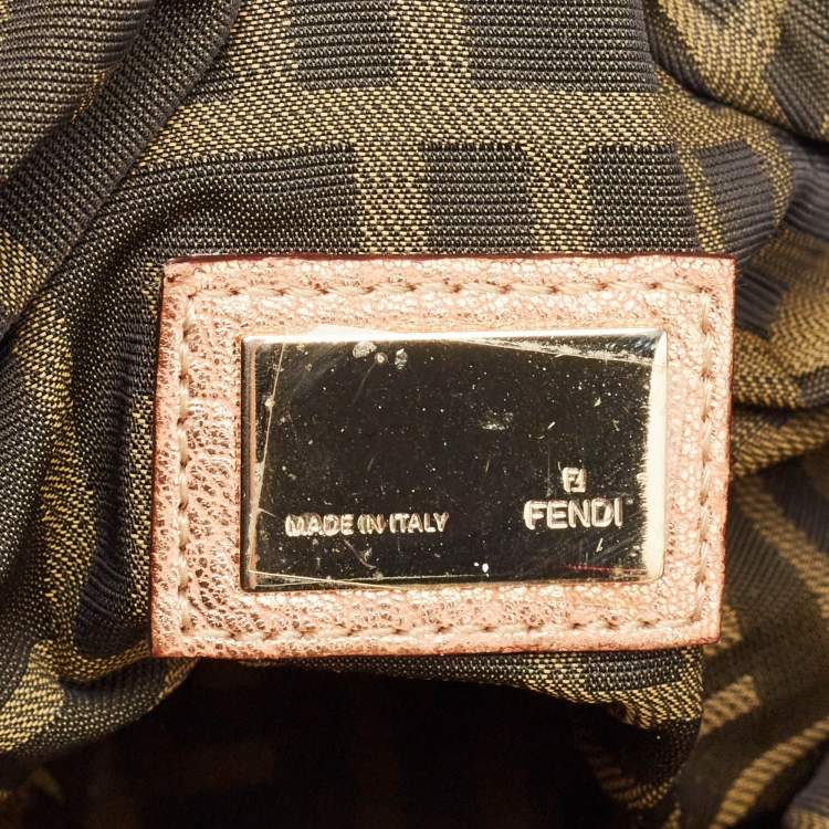 Pre Owned Fendi Bronze Pebbled Leather Spy Bag