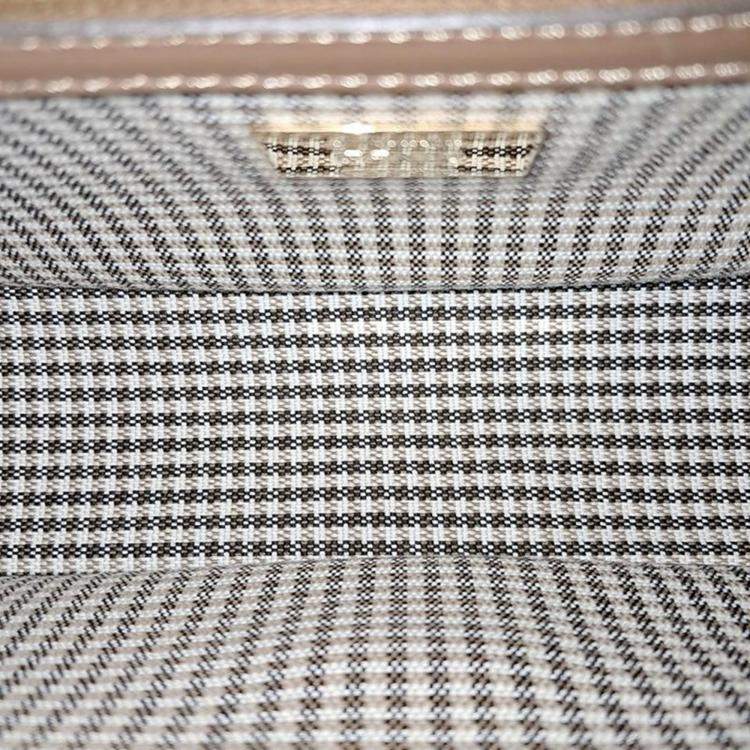 Pre Owned Fendi Brown Jacquard Baguette Shoulder Bag