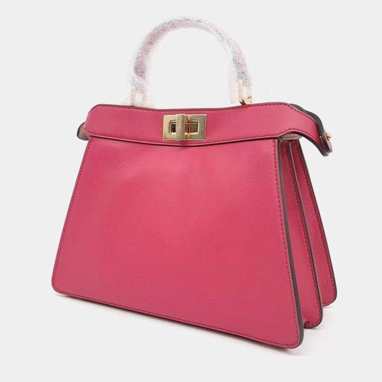 Fendi Hot Pink Leather Small Peekaboo ISeeU Tote Bag Fendi TLC