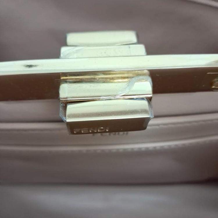 Pre Owned Fendi Hot Pink Leather Small Peekaboo ISeeU Tote Bag