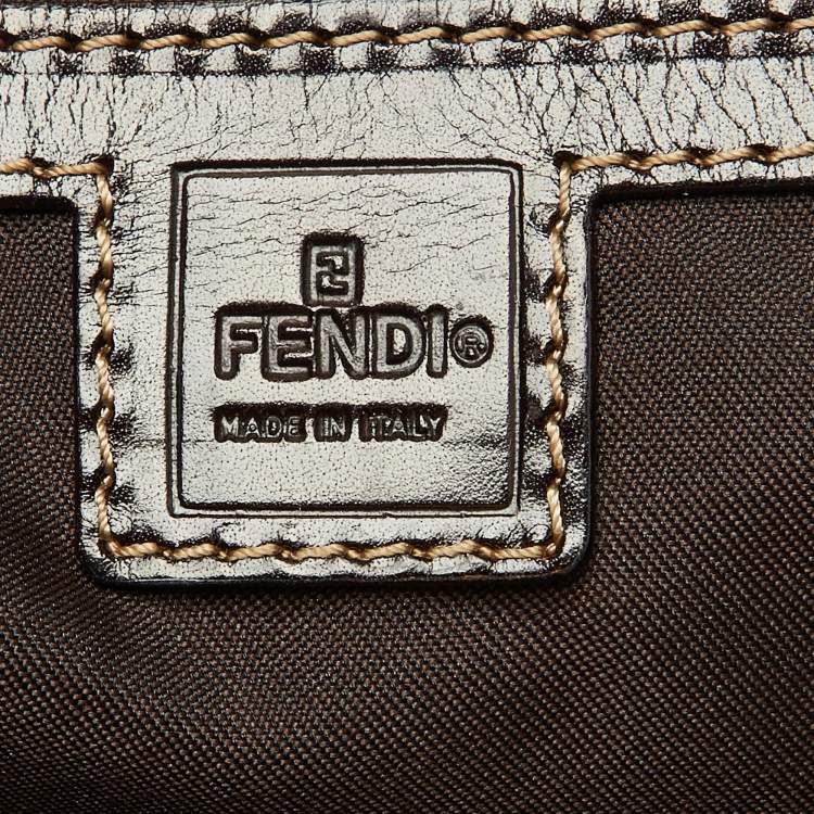Pre Owned Fendi Beige/Brown Zucchino Coated Fabric and Leather Tote 