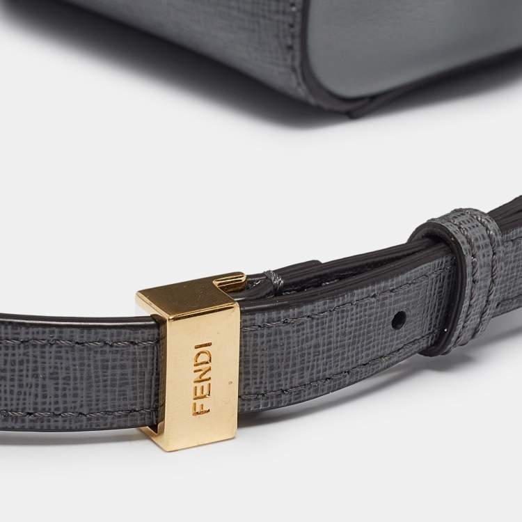 Pre Owned Fendi Grey Leather Mini 2Jours Tote