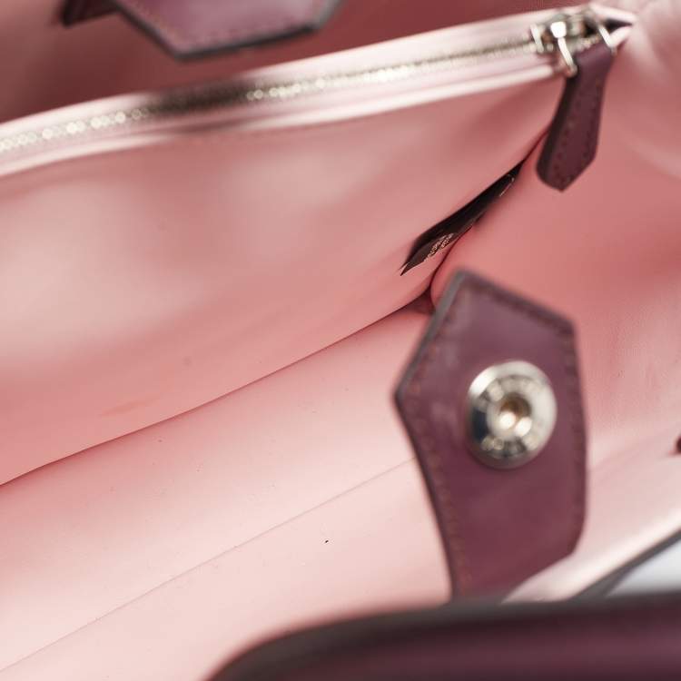 Pre Owned Fendi Plum/Pink Leather Petite Whipstitch 2jours Tote