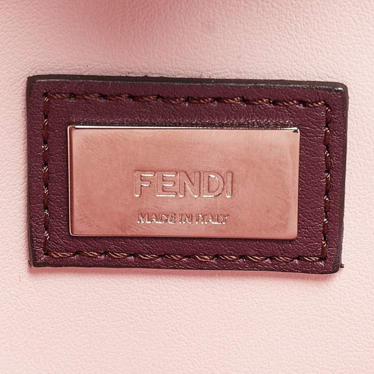 Pre Owned Fendi Plum/Pink Leather Petite Whipstitch 2jours Tote