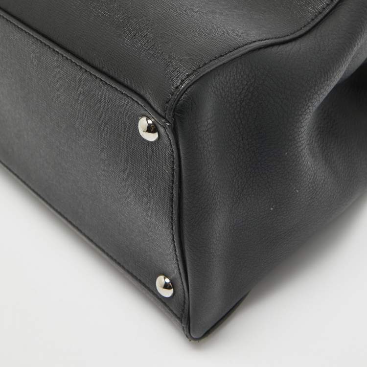 Pre Owned Fendi Black Leather Medium 2Jours Tote