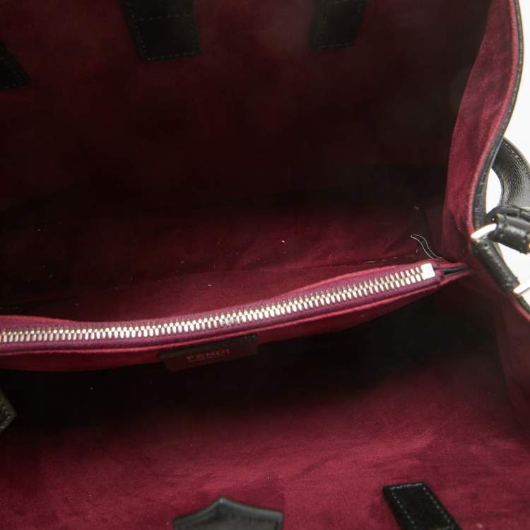 Pre Owned Fendi Black Leather Medium 2Jours Tote