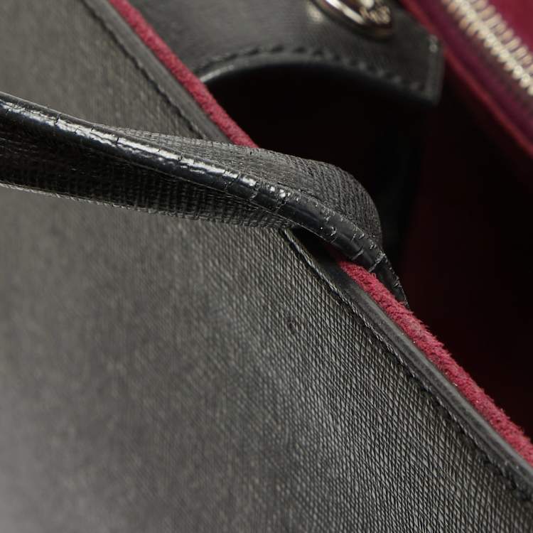 Pre Owned Fendi Black Leather Medium 2Jours Tote