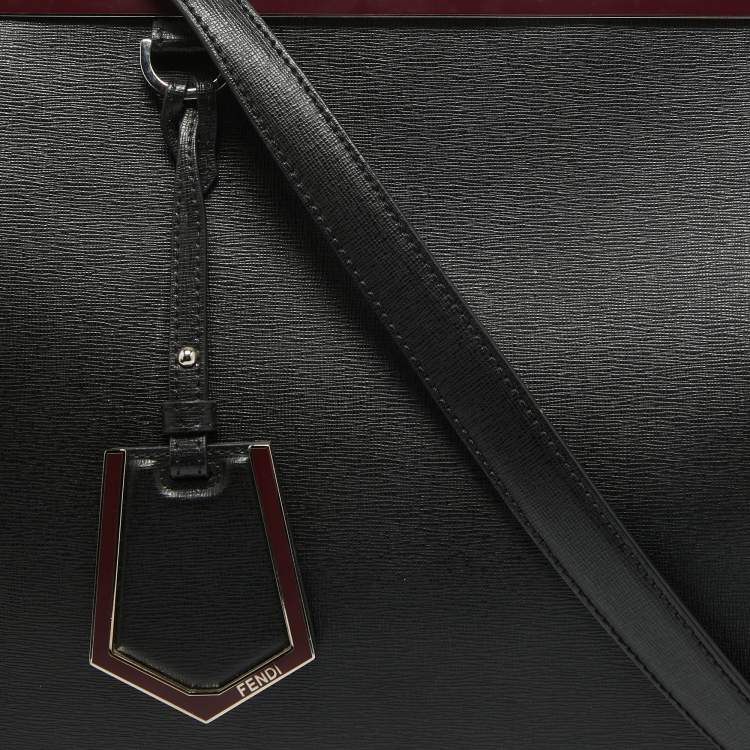 Pre Owned Fendi Black Leather Medium 2Jours Tote