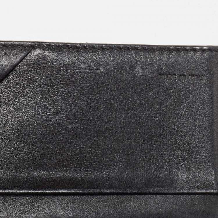 Pre Owned Fendi Black Zucca Canvas and Patent Leather Mia Continental Wallet