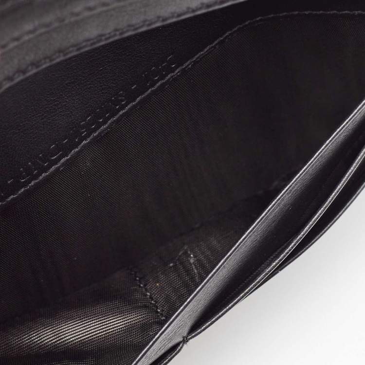 Pre Owned Fendi Black Zucca Canvas and Patent Leather Mia Continental Wallet