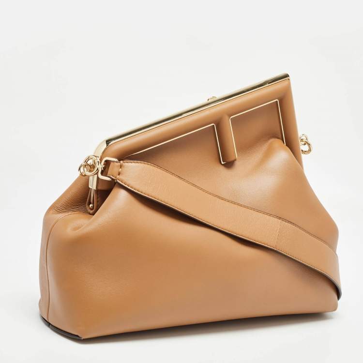 Pre Owned Fendi Brown Leather Medium First Shoulder Bag
