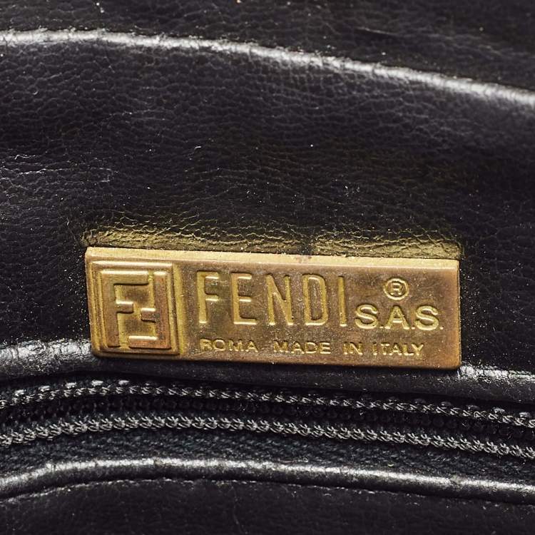 Pre Owned Fendi Red Zucchino Canvas and Leather Crossbody Bag
