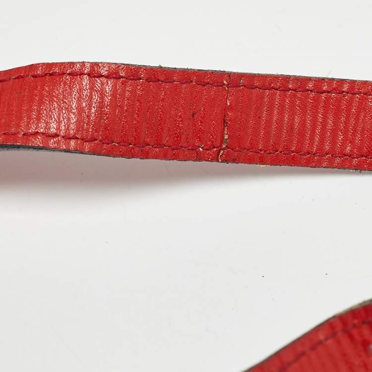 Pre Owned Fendi Red Zucchino Canvas and Leather Crossbody Bag