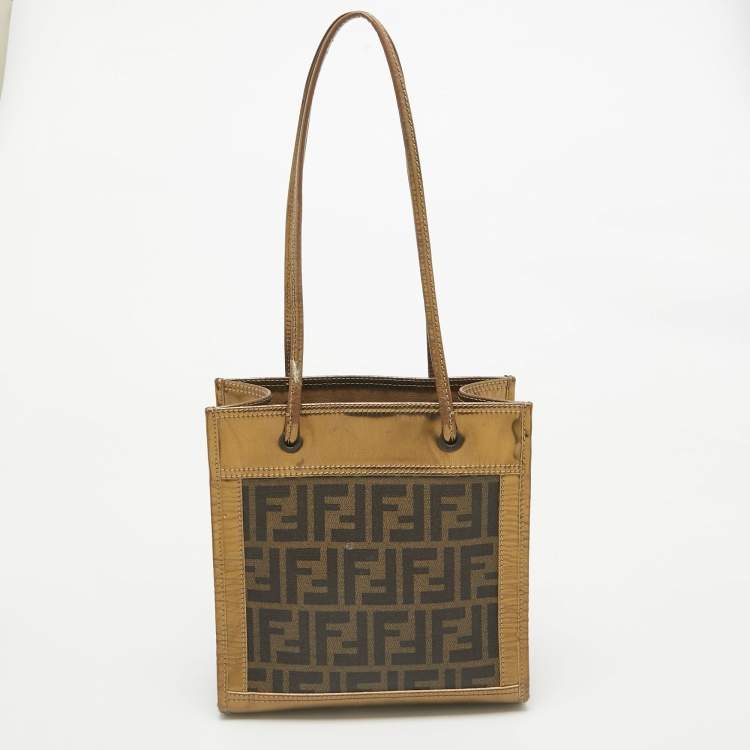مملوكة مسبقًا Fendi Metallic Zucca Coated Canvas and Leather Mini Tote