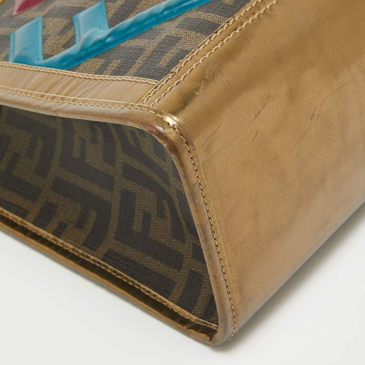 مملوكة مسبقًا Fendi Metallic Zucca Coated Canvas and Leather Mini Tote