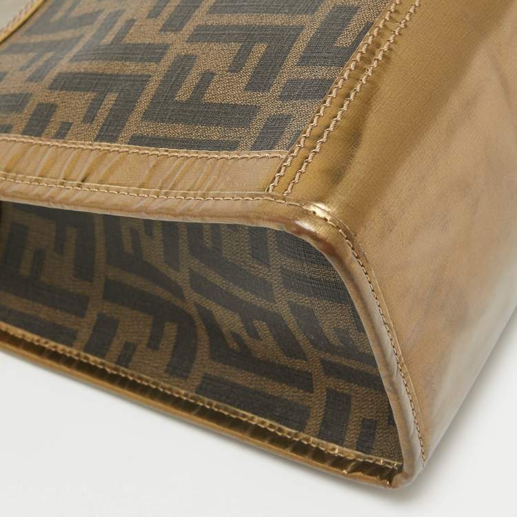 مملوكة مسبقًا Fendi Metallic Zucca Coated Canvas and Leather Mini Tote