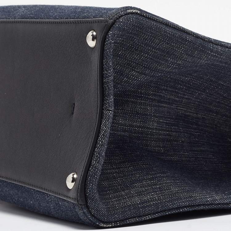 Pre Owned Fendi Dark Blue Denim Large 3Jours Tote