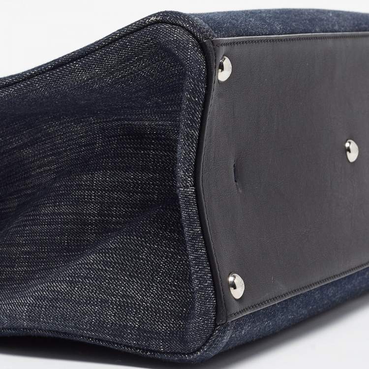 Pre Owned Fendi Dark Blue Denim Large 3Jours Tote