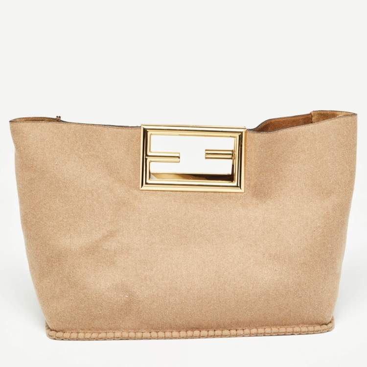Pre Owned Fendi Brown Fabric Medium Way Tote
