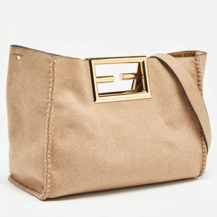 Pre Owned Fendi Brown Fabric Medium Way Tote