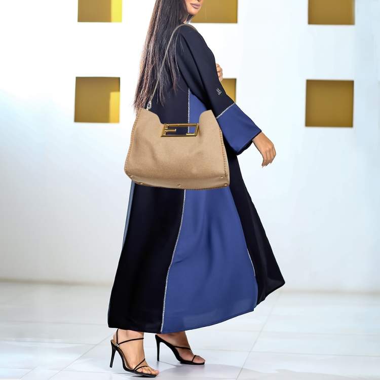 Pre Owned Fendi Brown Fabric Medium Way Tote