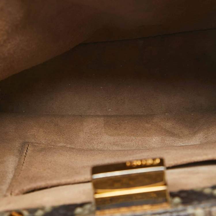 مملوكة مسبقًا Fendi Olive Green Python Mini Peekaboo Top Handle Bag