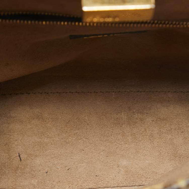 مملوكة مسبقًا Fendi Olive Green Python Mini Peekaboo Top Handle Bag