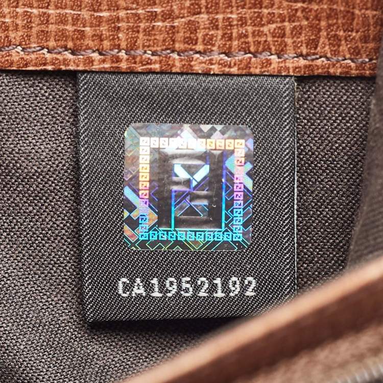 Pre Owned Fendi Tobacco Zucca Coated Canvas Trifold Flap Continental Wallet