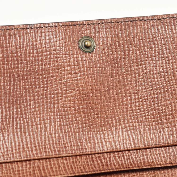 Pre Owned Fendi Tobacco Zucca Coated Canvas Trifold Flap Continental Wallet