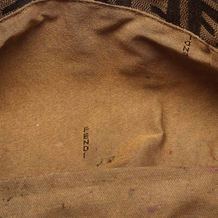 Pre Owned Fendi Tobacco Zucca Canvas and Patent Leather Embroidered Chef Shoulder Bag