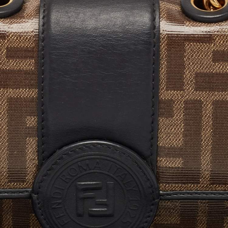 Pre Owned Fendi Tobacco Zucca Coated Canvas and Leather Mini 1974 Chain Shoulder Bag