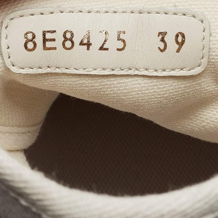 Pre Owned Fendi White Canvas High Top Sneakers Size 39