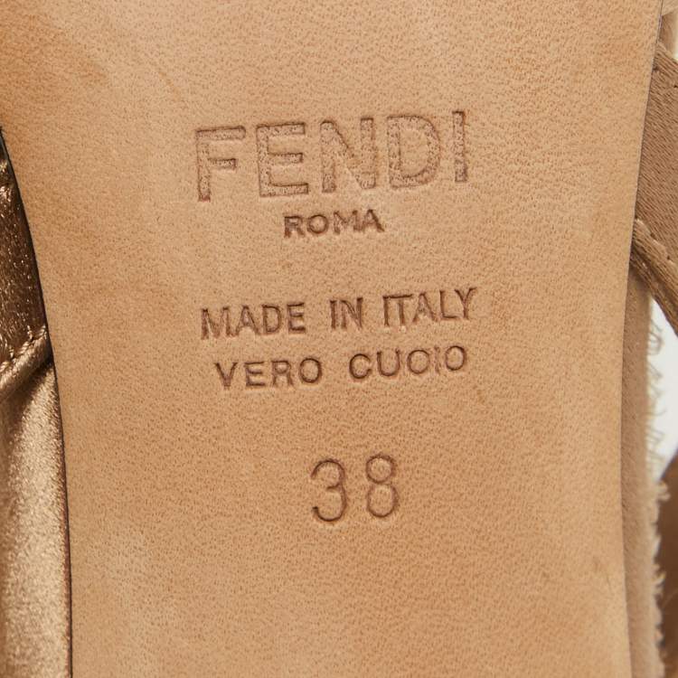 Pre Owned Fendi Brown  Mesh and Satin Colibri Pointed Toe Slingback Pumps Size 38