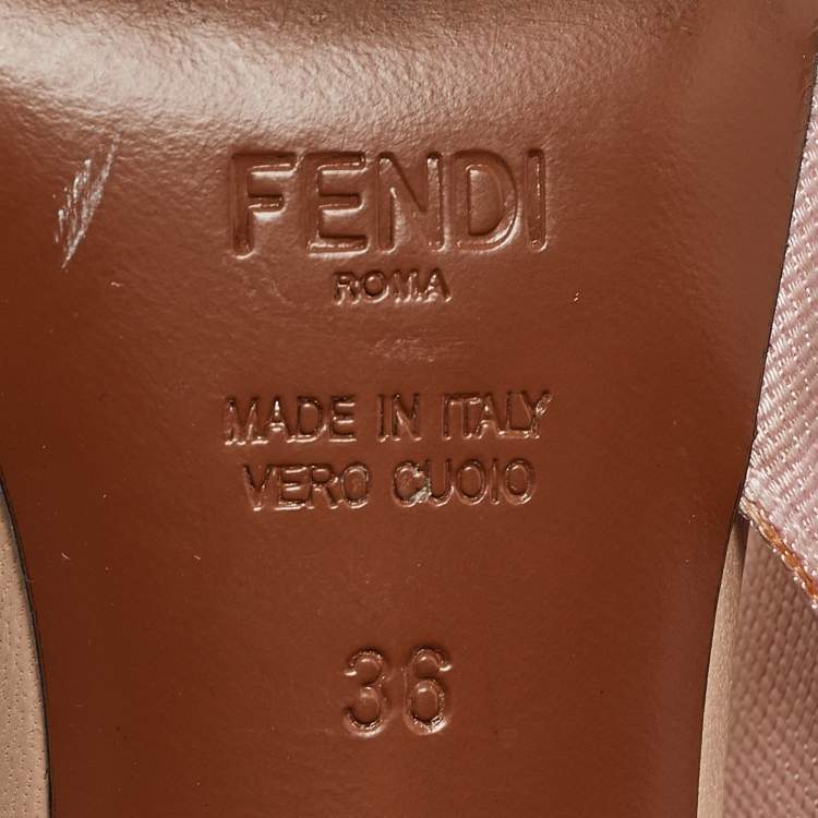 Pre Owned Fendi Tricolor Canvas Colibri Slingback Sandals Size 36
