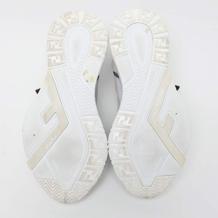 Pre Owned Fendi White Mesh and Suede Flow Low Top Sneakers Size 38