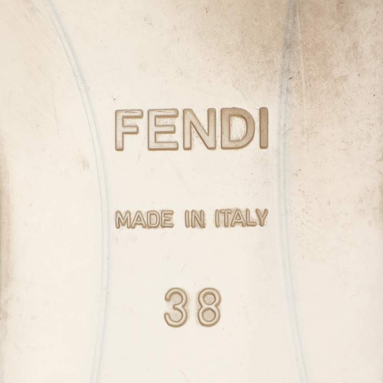 Pre Owned Fendi Transparent Jelly Peep Toe Ankle Strap Ballet Flats Size 38
