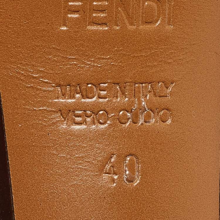 Pre Owned Fendi Brown Leather and Suede Ankle Strap Sandals Size 40